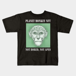 On Planet Monkey nft Collection Not Bored Apes Kids T-Shirt